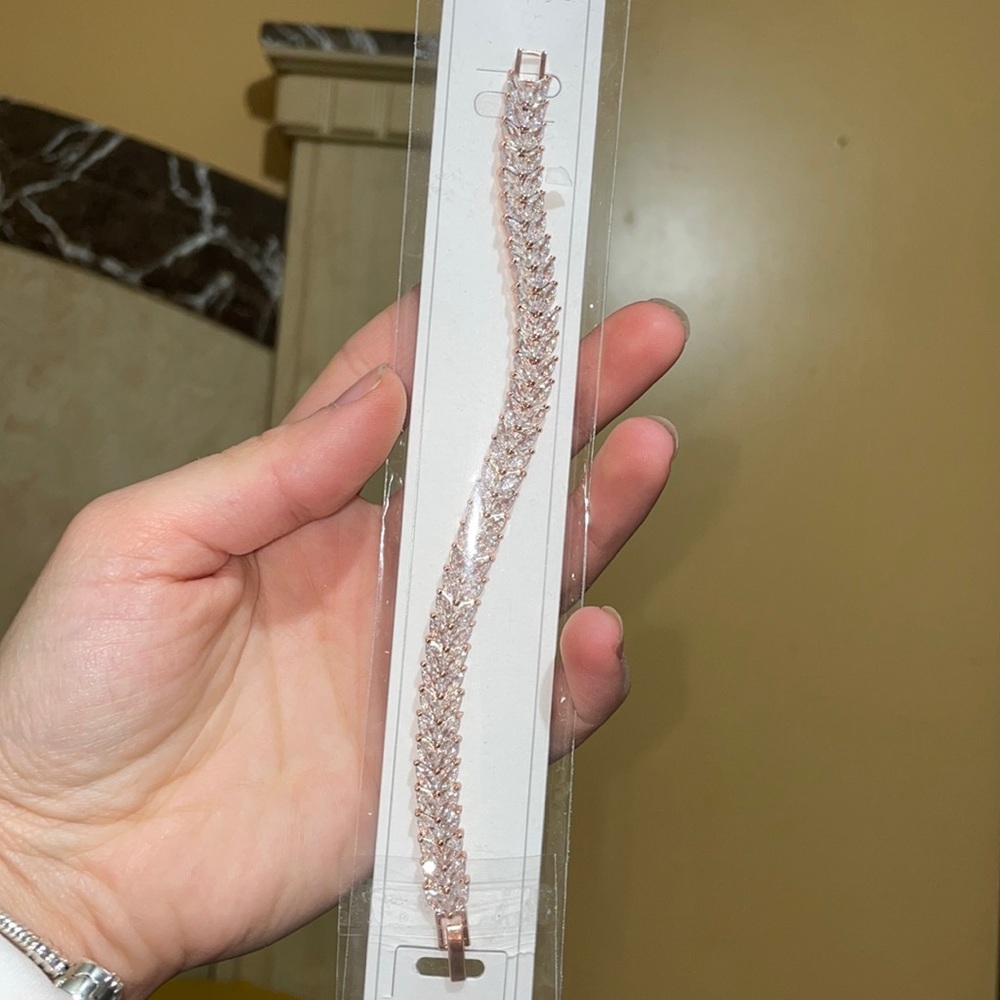 Beautiful rose gold with silver diamonds bracelet